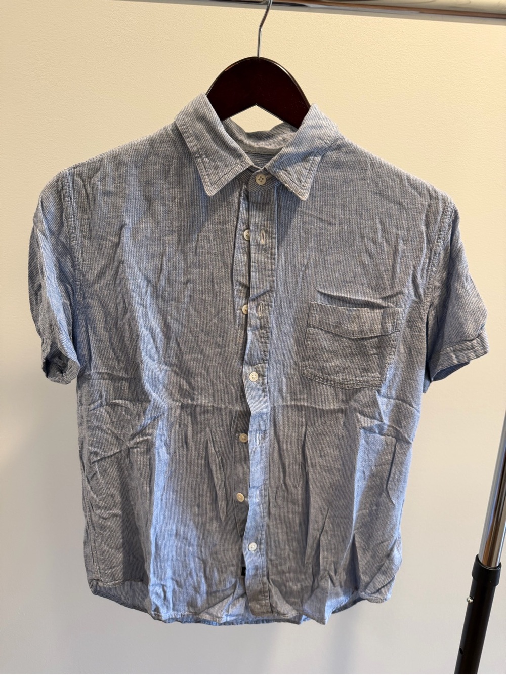 Rails Blue Short-Sleeve Button-Down Shirt
